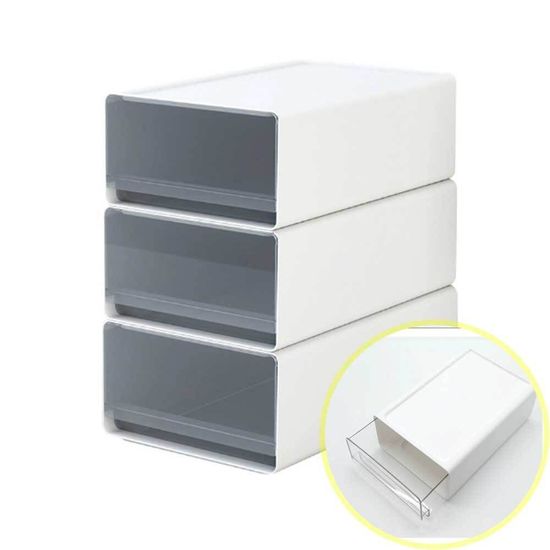 적층 수납함 중형 1칸 화이트수납함 서랍정리함(WF3D103)