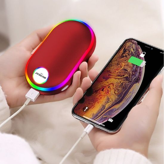 충전식 손난로 LED 보조배터리 무지개(WD0D7A9)