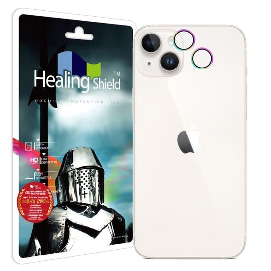 아이폰14 플러스 카메라렌즈프레임 강화유리 레인보우