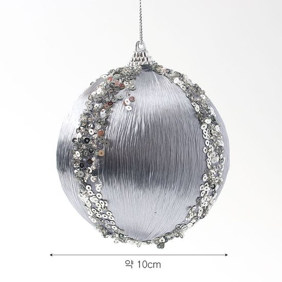 [도토로]로열실버 글리터 장식볼 2p(10cm) (실키프린