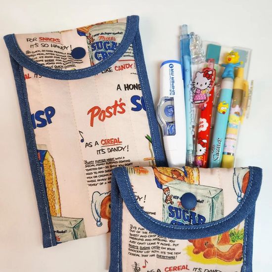 슈가베어 패브릭 필기도구 펜 현금 지갑 파우치 