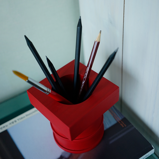 포스트 컬럼 펜슬홀더 - 레드