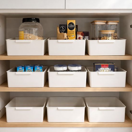 리빙 그립 바스켓 L 8P 손잡이 정리함