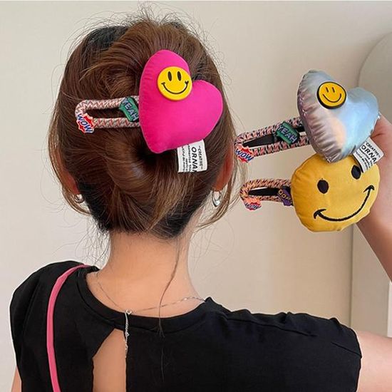 보미야 뽀송 스마일 쿠션 포인트 헤어 집게핀