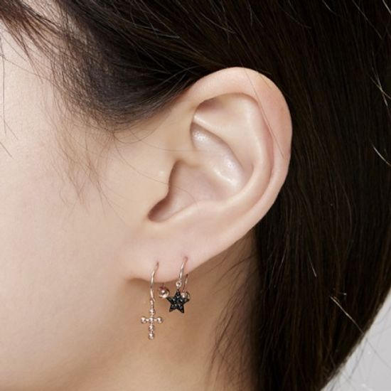 14K 블랙샤인별 피어싱(1ea)