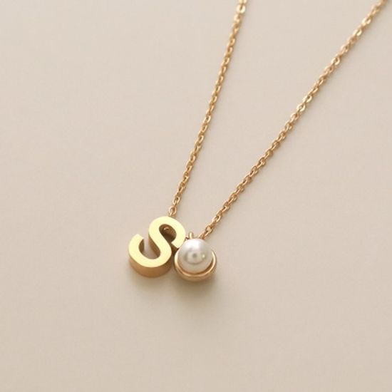 [선물포장] 이니셜 천연원석 탄생석 목걸이