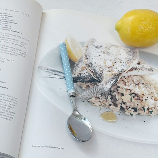 핑크 도트 스푼 & 포크 세트 스몰