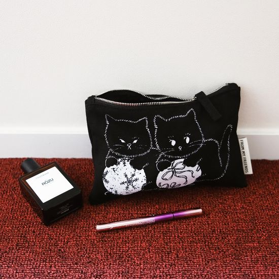프롬마이프렌즈 누빔 고양이 북커버 & 파우치 2color