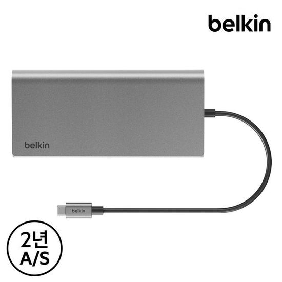 벨킨 8in1 듀얼 디스플레이 C타입 멀티 허브 INC015bt