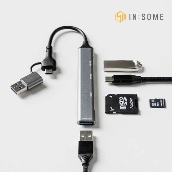 인썸 5in1 USB 3.0 4포트 c타입 멀티 허브 IMH-1