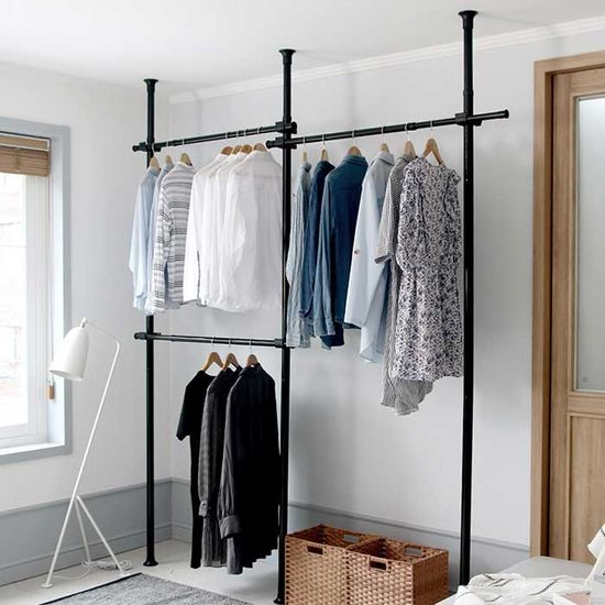 Modern DIY 기둥식행거 25파이 3단 블랙 CH547