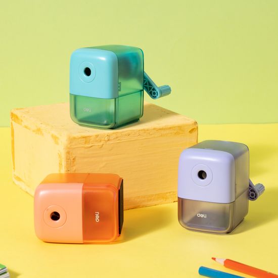 델리 예쁜 휴대 거치 미니 수동 회전식 연필깎이