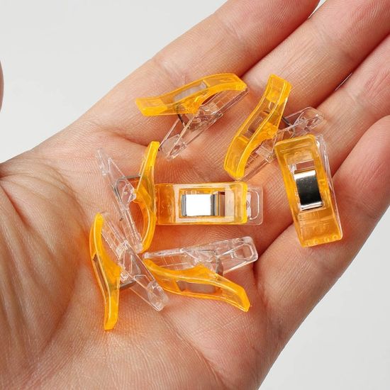 튼튼한 미니 사무용 클립 50p세트 오렌지 칼라 집게