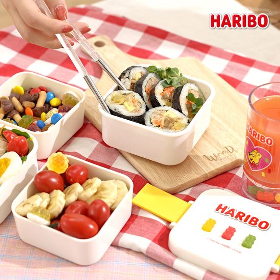 하리보 2단 피크닉 런치박스 도시락통 유아 어린이 
