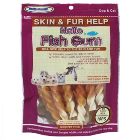 애견껌 헬로도기 연어 치킨 생선껌 1팩 18p(W53252C)