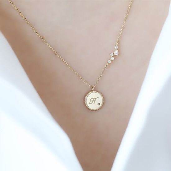 14K 베이비 부 목걸이