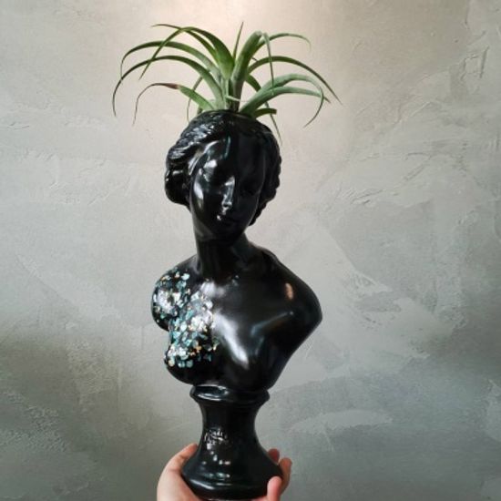 자개아트 중형 비너스여인 석고상화분 38cm내외+리본2