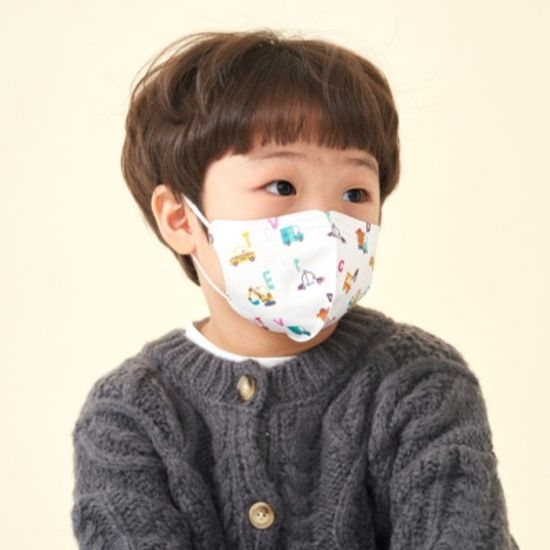 알파벳자동차 국내산 유아 어린이 캐릭터 마스크 10매