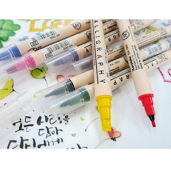 쿠레타케 지그 2mm/5mm 트윈 캘리그라피펜 1자루 F133