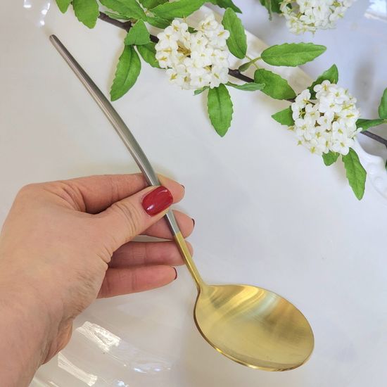 투톤 골드 서빙 스푼 국내산