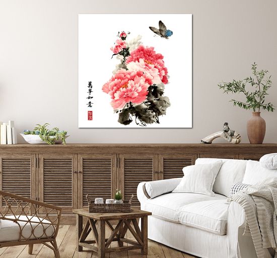목단꽃 풍수 인테리어 거실 그림 액자 오픈선물 특대