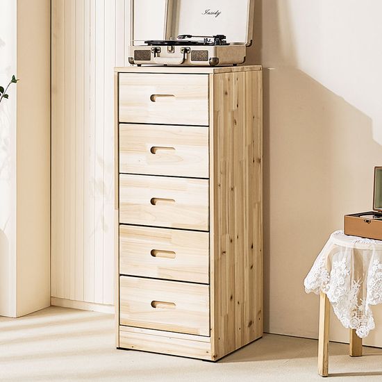 두리 삼나무 원목 5단 서랍장 400 (착불)