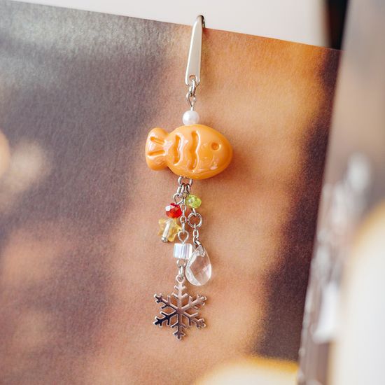 겨울엔 붕어빵 책갈피 금속 북마크 겨울