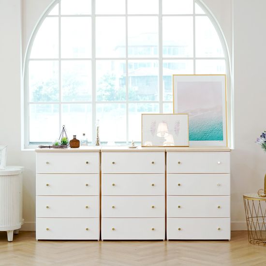 데이지 우드상판 서랍장 3단 4단 5단 6단 골드핸들