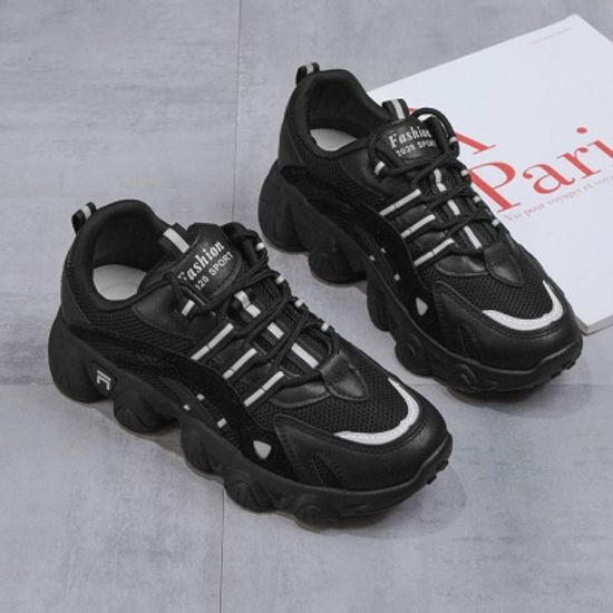 데이슈즈 어글리 슈즈 여성 메쉬 키높이 운동화 블랙