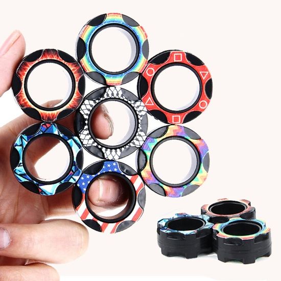 마그네틱 링 스피너 다양한 플레이 컬러풀 피젯 매직