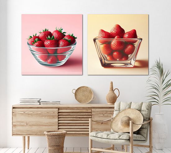 팝아트 딸기 그림 현관 거실 인테리어 액자 소형