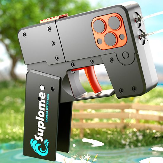 접이식 휴대폰 자동 물총 듀얼 노즐 워터건 워터밤