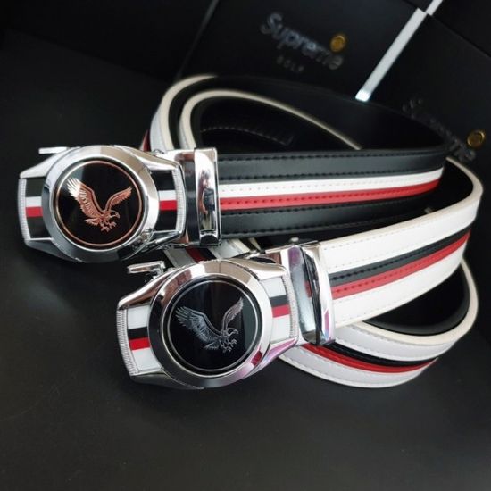 서클 스트라이프 사선 소가죽 자동벨트   남성벨트 남