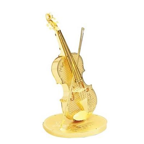 3D 입체 메탈 퍼즐 미니 바이올린 골드
