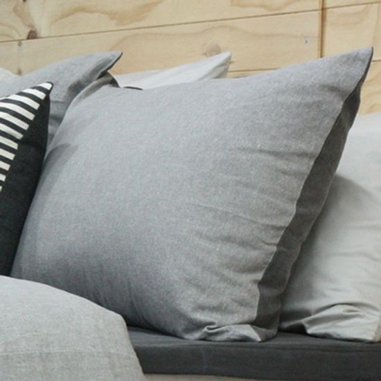 바이오워싱 린넨 차콜그레이 베개커버