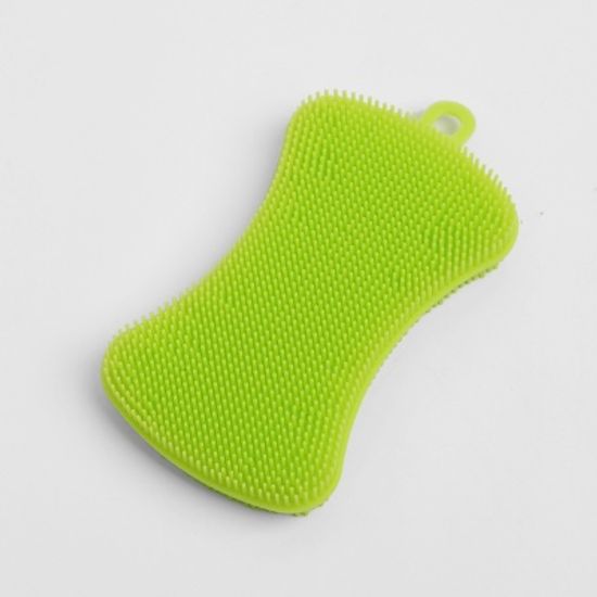 안심 실리콘 수세미(직사각) /주방용 설거지수세미