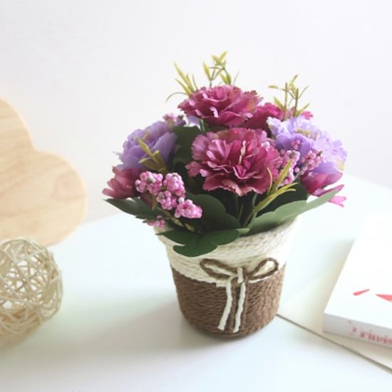 프리티플 카네이션 조화 화분(퍼플) 어버이날 인조꽃