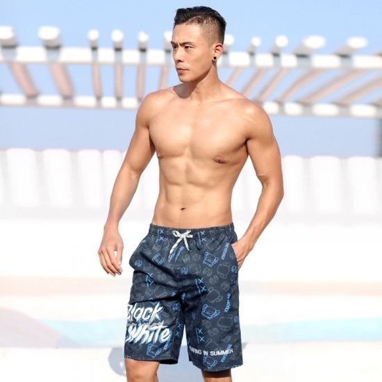 썸머비치 남성 수영바지 비치트렁크 스윔팬츠 블루