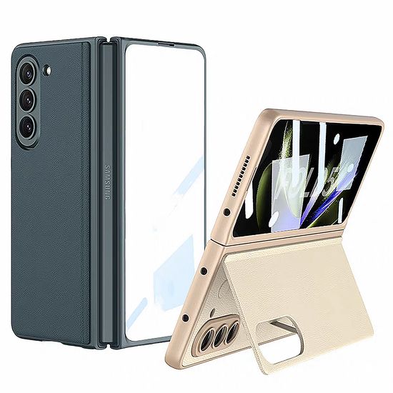 갤럭시 z폴드6 강화 풀커버 자석 가죽 스탠드 케이스