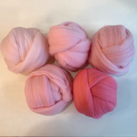 양모펠트 메리노울 50g 핑크 5종 66수