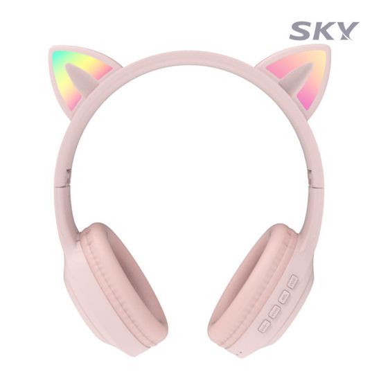 스카이 핏 키티 LED 어린이 청력보호 블루투스 헤드셋