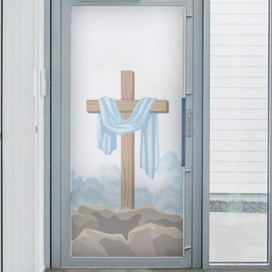 pr383_m-무점착유리시트_교회십자가_유리문시트지