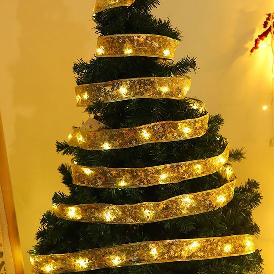 [도토로] LED 골드 리본 트리 전구 웜색 벽트리 조명 