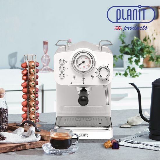  플랜잇 에스프레소 가정용 커피머신 레트로 2in1 