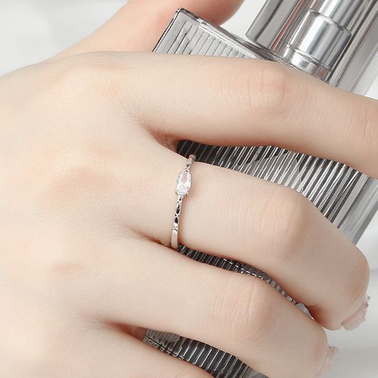 [비쥬 홀릭] 실버 925 백금도금 카렌 큐빅 반지
