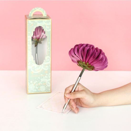 퍼플 국화 플라워펜 - purple chrysanthemum flower pen