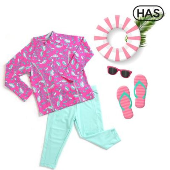 [헤즈] 아동 래쉬가드 상하세트_네온플라워(NEON FLOWER)