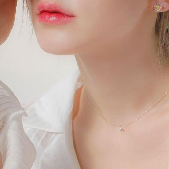 제이로렌 14K 로즈골드 골드 수정 목걸이 G0273