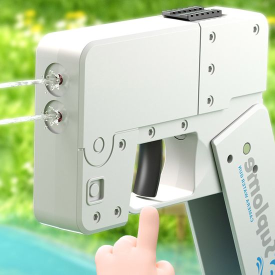 접이식 휴대폰 자동 물총 듀얼 노즐 워터건 워터밤