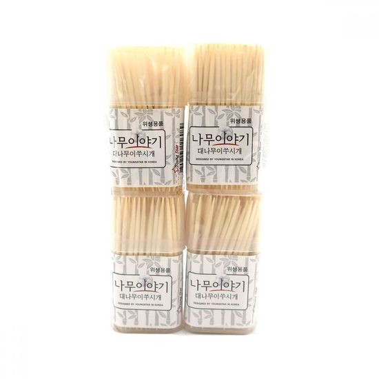 대나무 이쑤시개 대나무 요지 사각 4통(WF5A973)